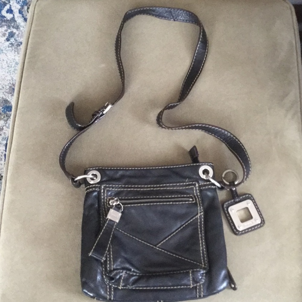 Black leather Crossbody bag